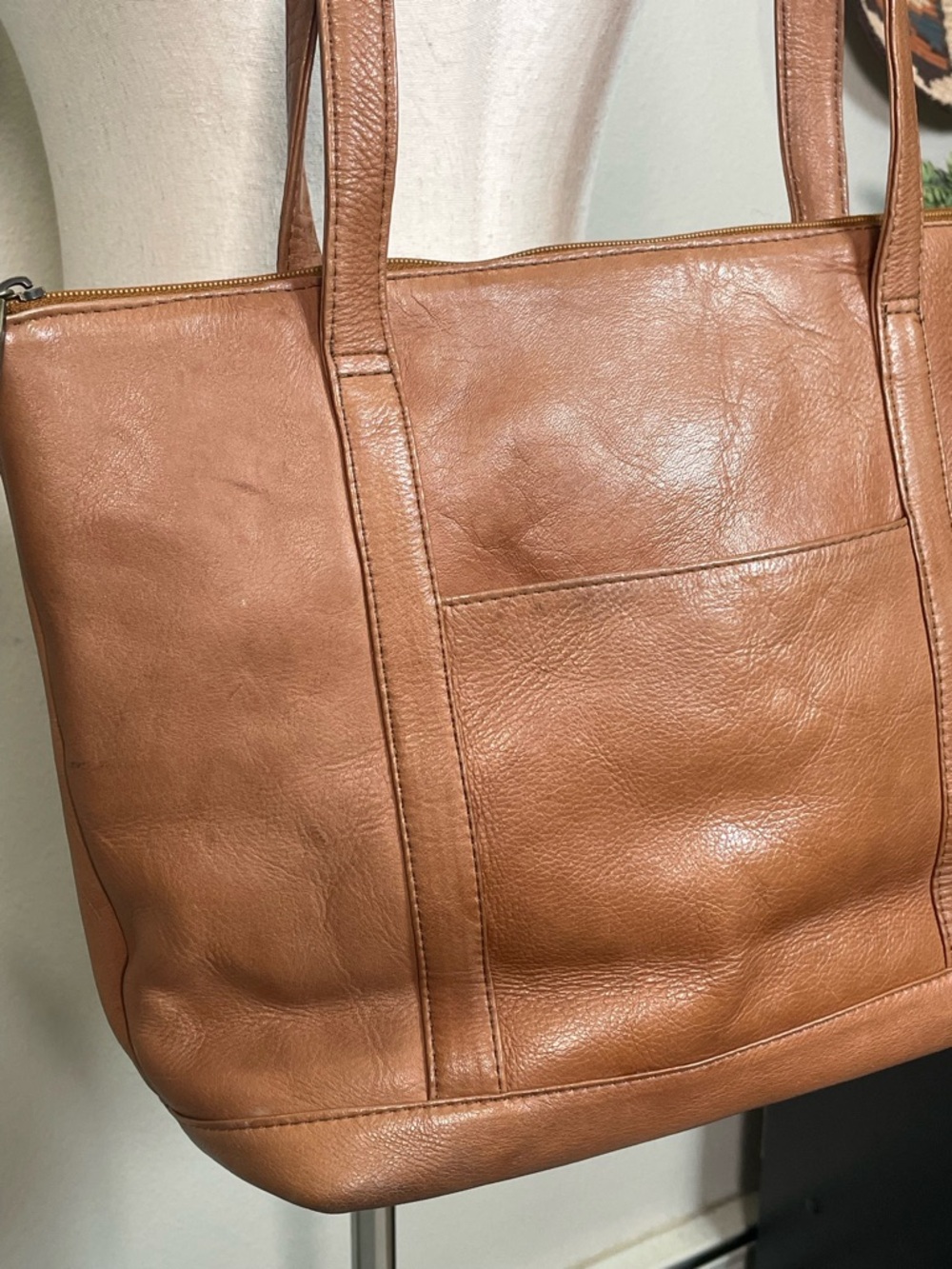 Vintage Y2K Wilson’s Adventure Bound Brown Leather Two Handle Purse Bag Tote - Picture 2 of 16